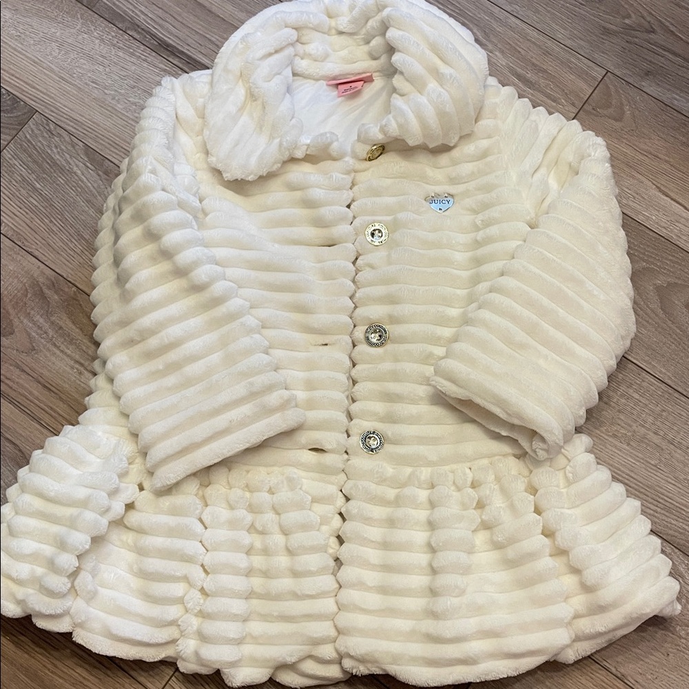 Juicy Couture Ivory Faux Fur Jacket